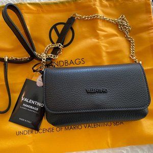 VALENTINO LILOU DOLLARO CLASSIC LEATHER PARTIAL CHAIN CROSSBODY